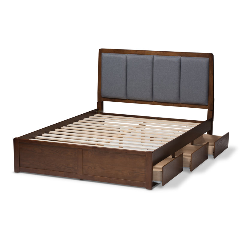 Lit plateforme tapissier avec rangement Anaisabel, Grand
