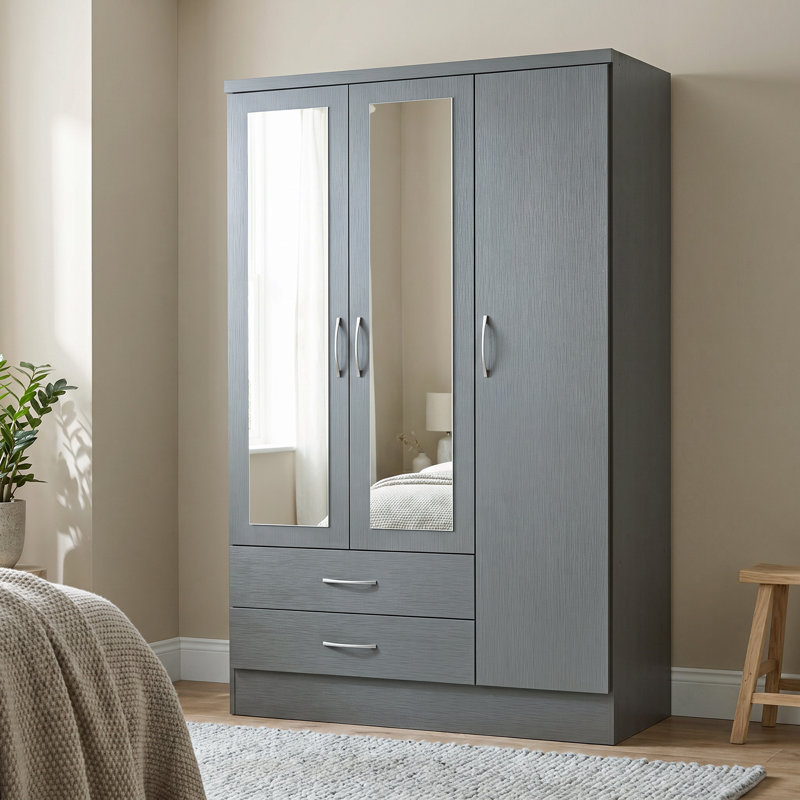 Cascio 3 Door Wardrobe, 3D Grey
