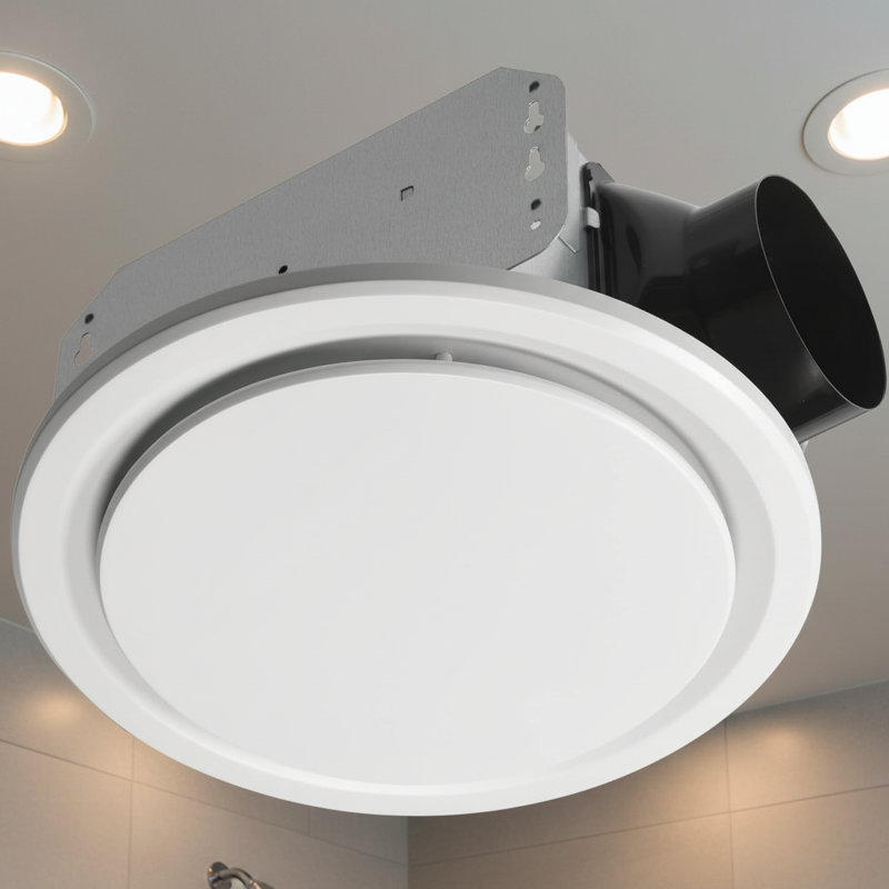 Ventilateur de salle de bain 2.0 tons silencieux, fixation au plafond blanc, ventilation à haute efficacité de 110 pi³ / min