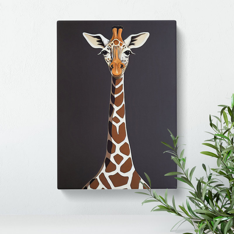 Fetching Giraffe - Wrapped Canvas, 50cm H x 35cm W x 3cm D