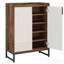29.5" Shoe Cabinet, 5-Tier, Doors for Entryway - Brown/White