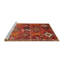 Tapis oriental multicolore tissé à la machine Oriental-1355263819