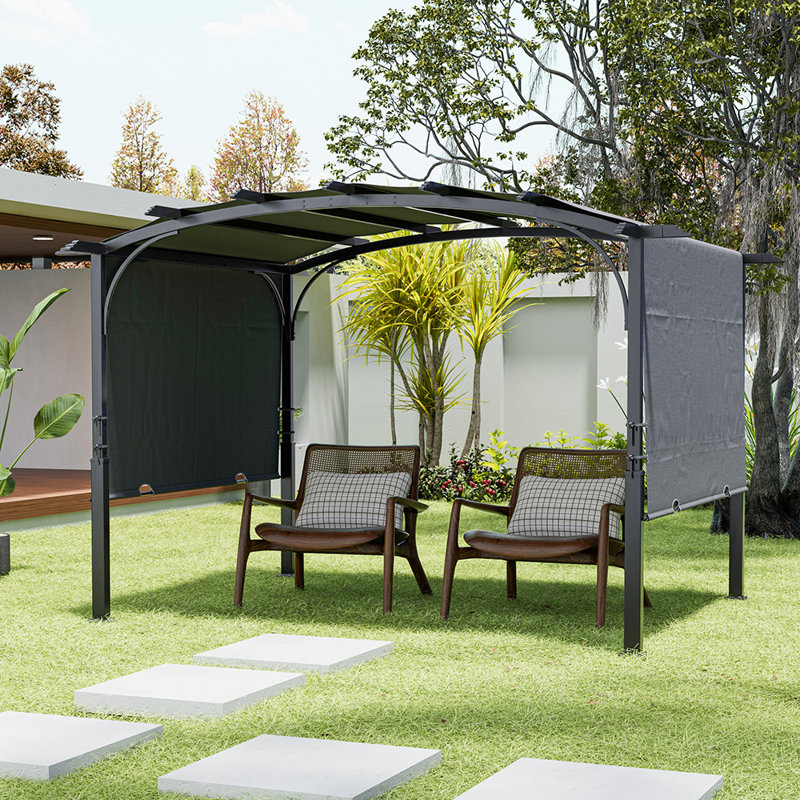 3.6m x 2.83m Arc-Shaped Metal Pergola