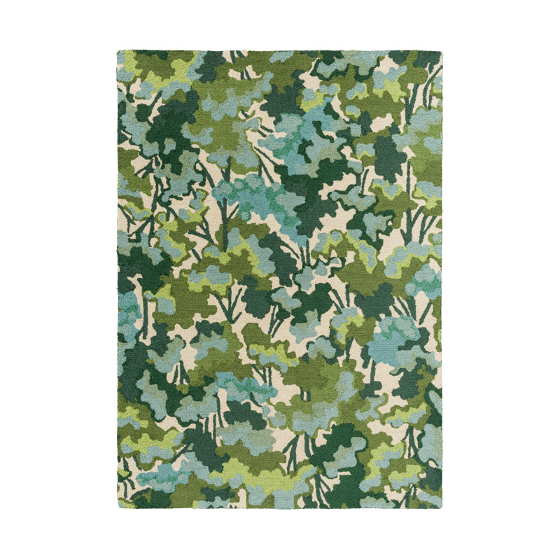 Tree Tops Hand Tufted Floral Area Rug, Rectangle 5'3" x 7'7"