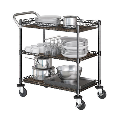 3-Tier NSF Utility Cart with Shelf Liners