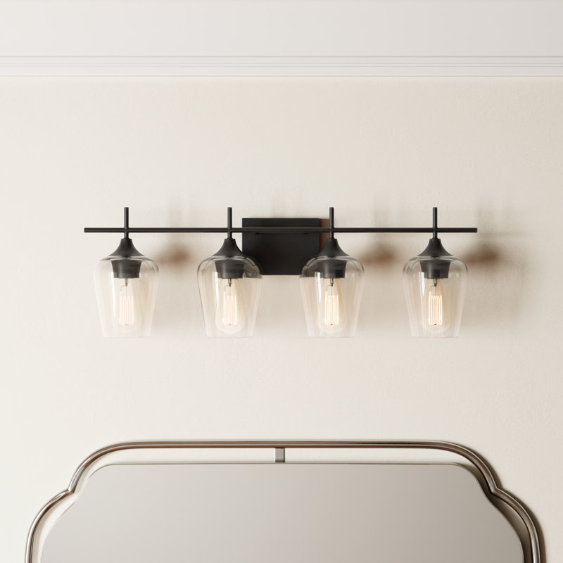 Breena Dimmable Vanity Light, Black, Clear