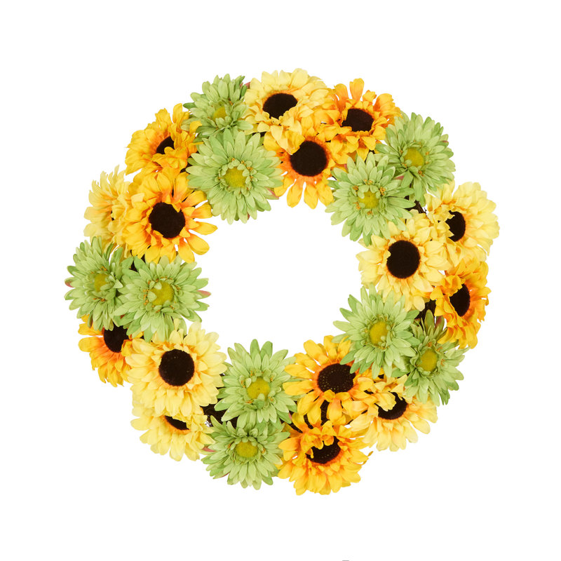 Couronne à cosmos Holiday Aisle® 19 po, Jaune