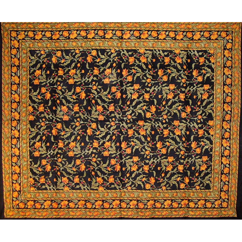 Cotton Tapestry, 88" H x 104" W, Black/Green
