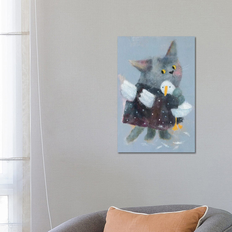 Angel Cat In The Dress By Natalia Shaloshvili - Wrapped Canvas Painting by Natalia Shaloshvili - Wrapped Canvas Painting