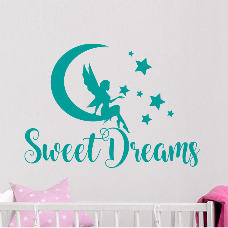 Décalcomanie murale lune rêves, Turquoise
