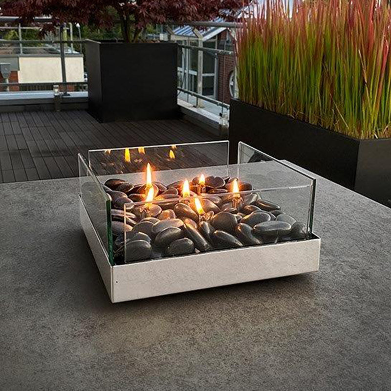 Outdoor Tabletop Fireplace with Flame Guard