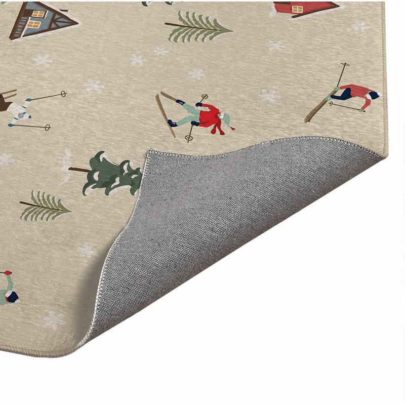 Downhill Thin Decorative Indoor Doormat, 24" W x 36" L, Ivory