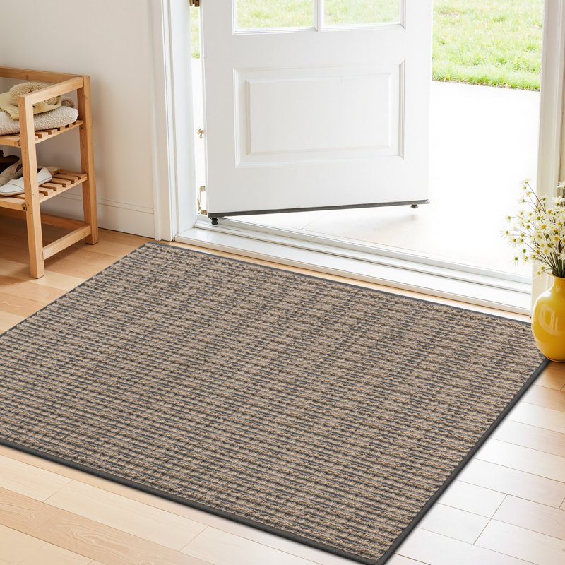 Paillasson intérieur antidérapant lavable à la machine, L 36 po x l 24 po, Brun