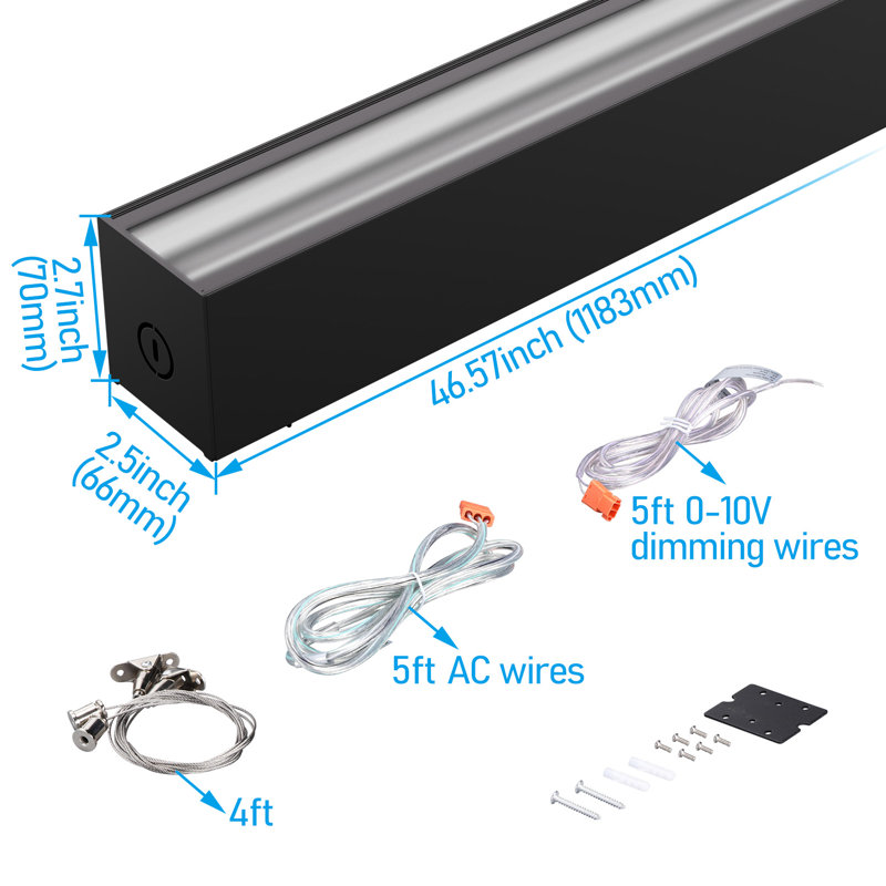4ft 40w 3cct Dimmable Wall Washing Asymmetric Linear Light, 3000k/4000k/5000k Selectable