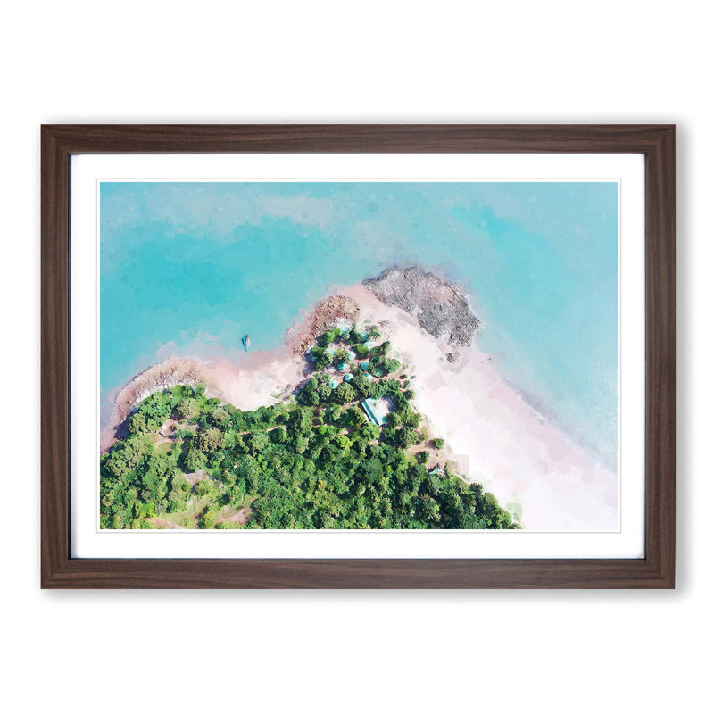 Beach in Conakry Guinea in Abstract - Picture Frame Photograph Print, 48cm H x 65cm W x 2cm D, Walnut Framed