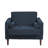 Iliana Upholstered Navy Blue Corduroy Square Arm Tufted Club Chair with 2 Pillows-1429064851