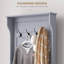 Arbre d'entrée 28 po 3-en-1 avec banc de rangement, portemanteau avec quatre crochets et rangement pour chaussures, gris