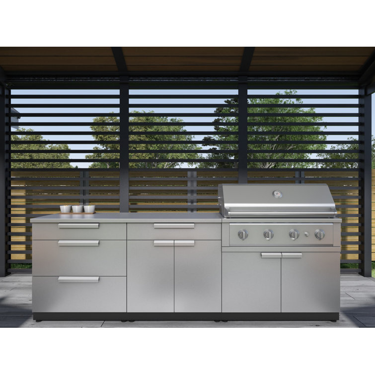 Gray BBQ Grill Stainless Steel Outdoor Kitchen Cabinet – G40004