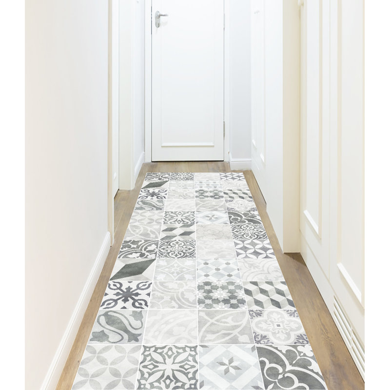 Emmadell Vinyl Machine Printed Area Rug, Rectangle 2'2" x 8'2.4"