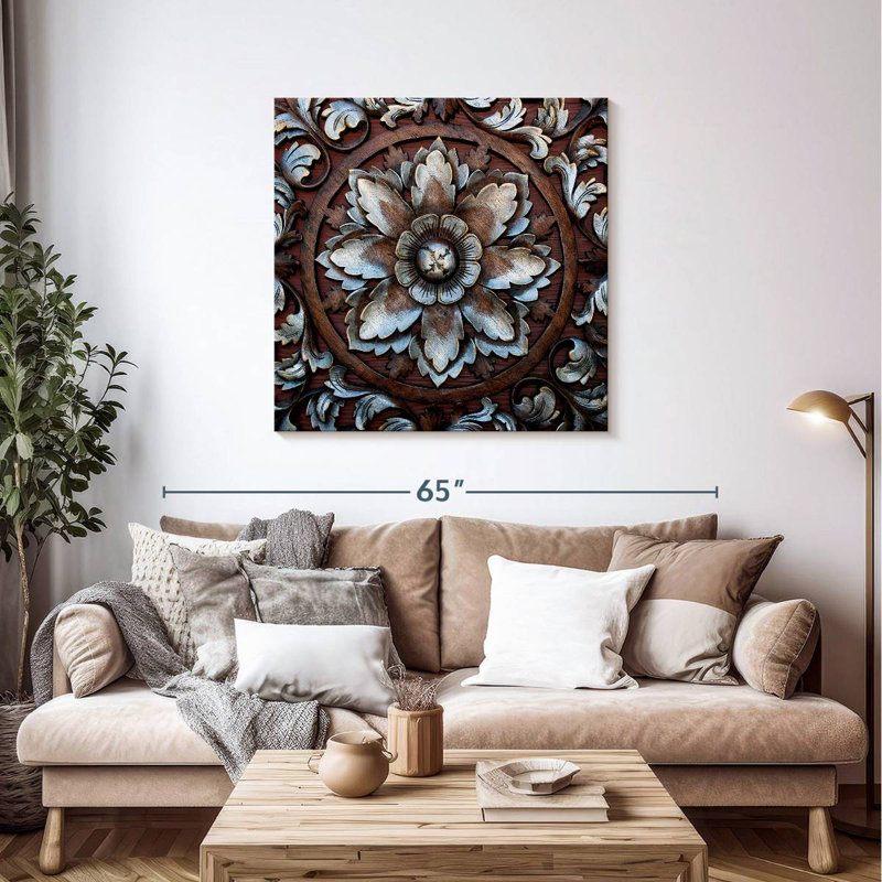 Senne Thai Style Carved Flower, 39" H x 39" W