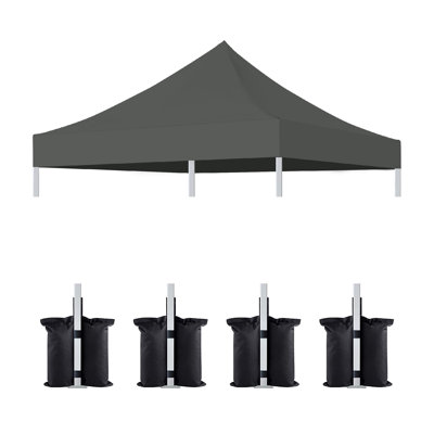 10X10ft Canopy Replacement Top For Pop Up Canopy Tent And 4PC Pack Canopy Weight Bag(Only Cover And 4Pcs Sandbag Not Include Frame)