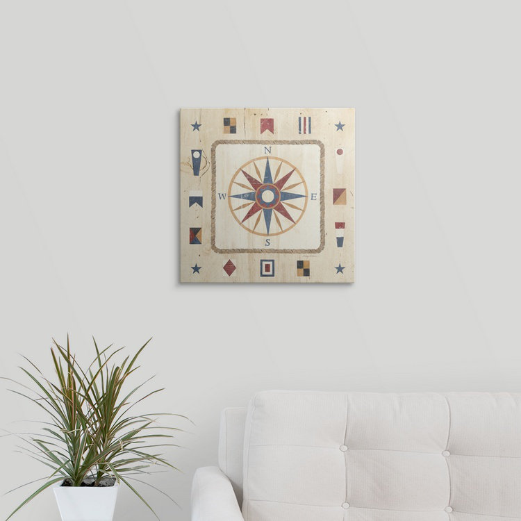 «Compass Rose», impression d'art graphique Sultana, H 35 po x l 35 po x P 1,5 po, Toile