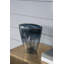 Vase en verre noir 9,3 x 4,7 x 9,3 po avec rebord doré