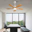 Hot Ventilateurs de plafond modernes de 42 pouces avec lumières et télécommande, 5 pales en bois massif, moteur à courant continu réversible