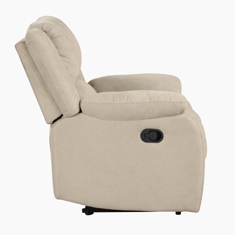 Fauteuil inclinable en tissu texturé transitionnel de 35 po Izak, Tissu texturé avoine