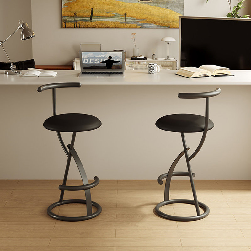 Chaise d'appoint noire à dossier bas (ensemble de 8), 8, Noir, 29.53"