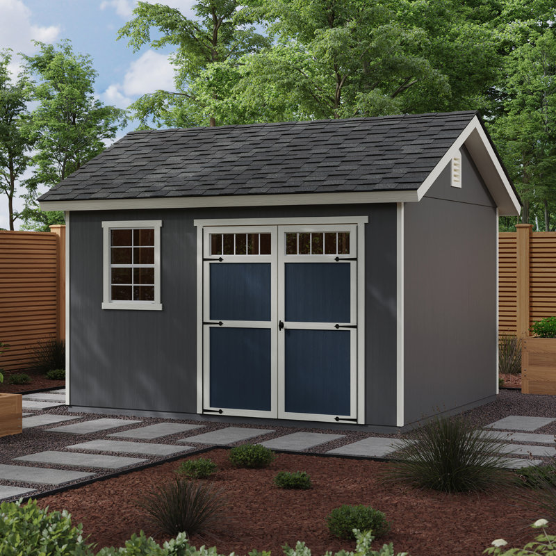 Beachwood Wood Storage Shed, 8 ft. W x 12 ft. D, With Floor (Professional Installation), Yes, With Floor, 8' W x 12' D