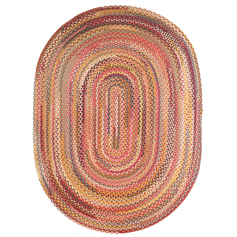 Tapis unique jaune, brun et rouge 8 pi 10 po x 12 pi 4 po American