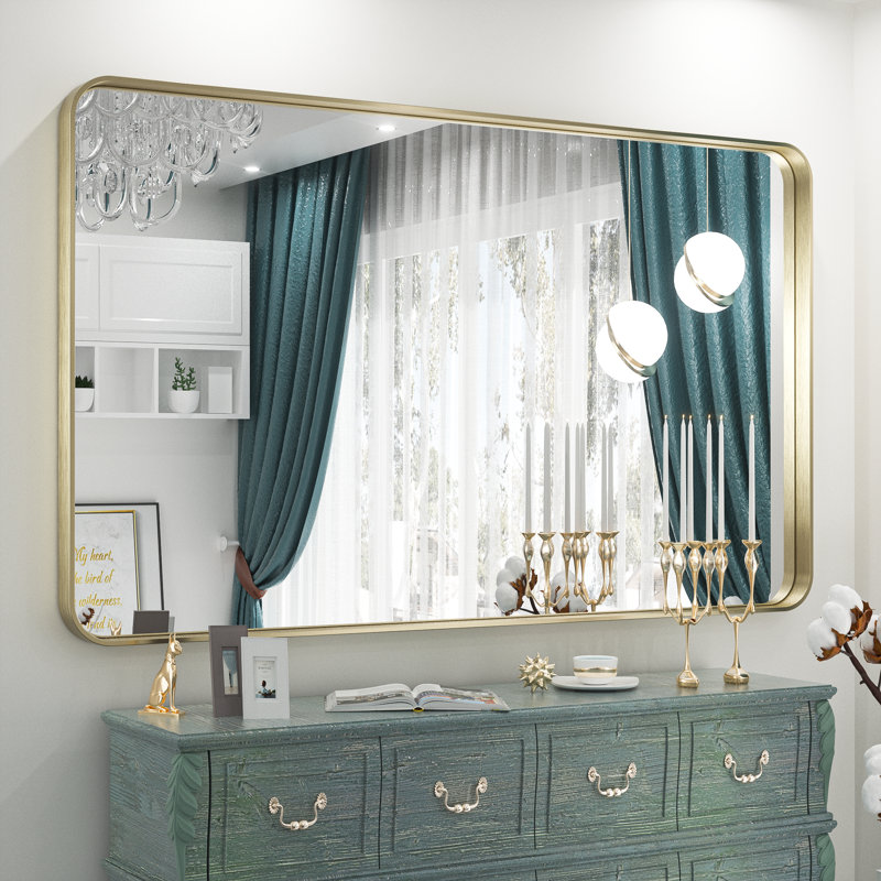 Miroir d'appoint Tyro, 36 po x 55 po, Doré, Rectangulaire