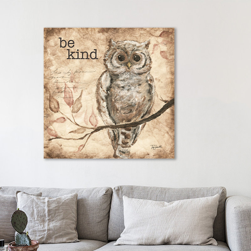 «Owl Sentiment», impression sur toile tendue, H 12 po x l 12 po