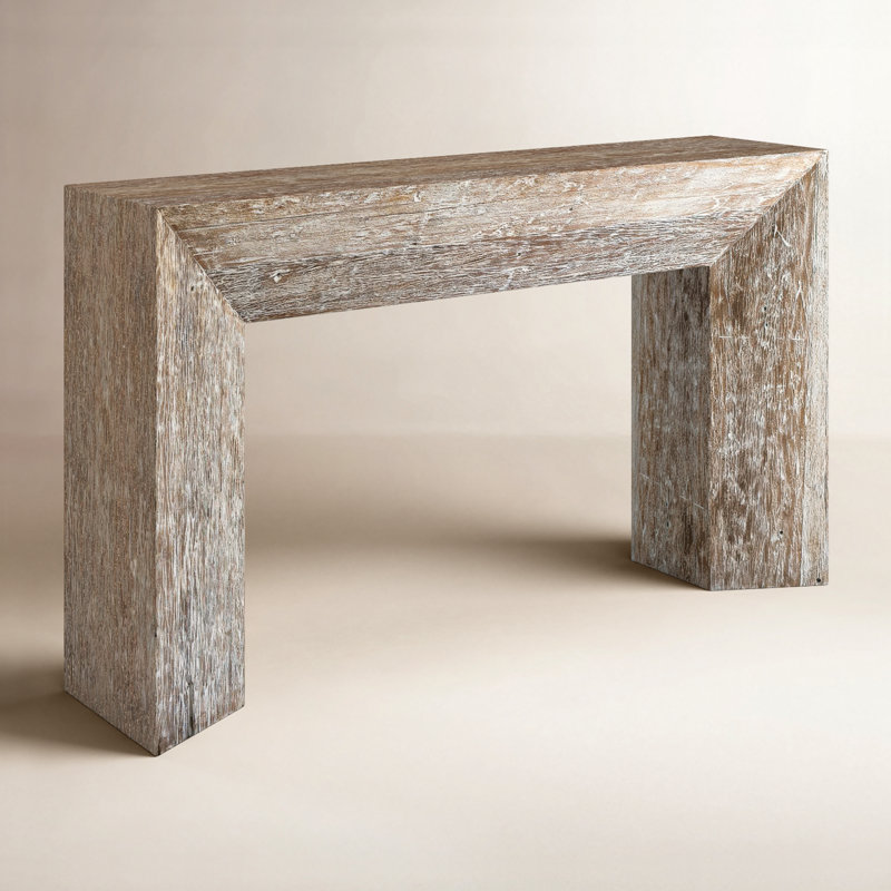 RECYCLED WHITEWASHED WOOD CONSOLE