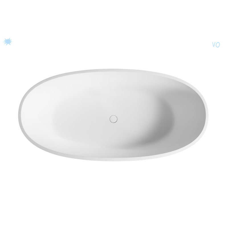 67 Inch Freestanding Solid Surface Soaking Bathtub