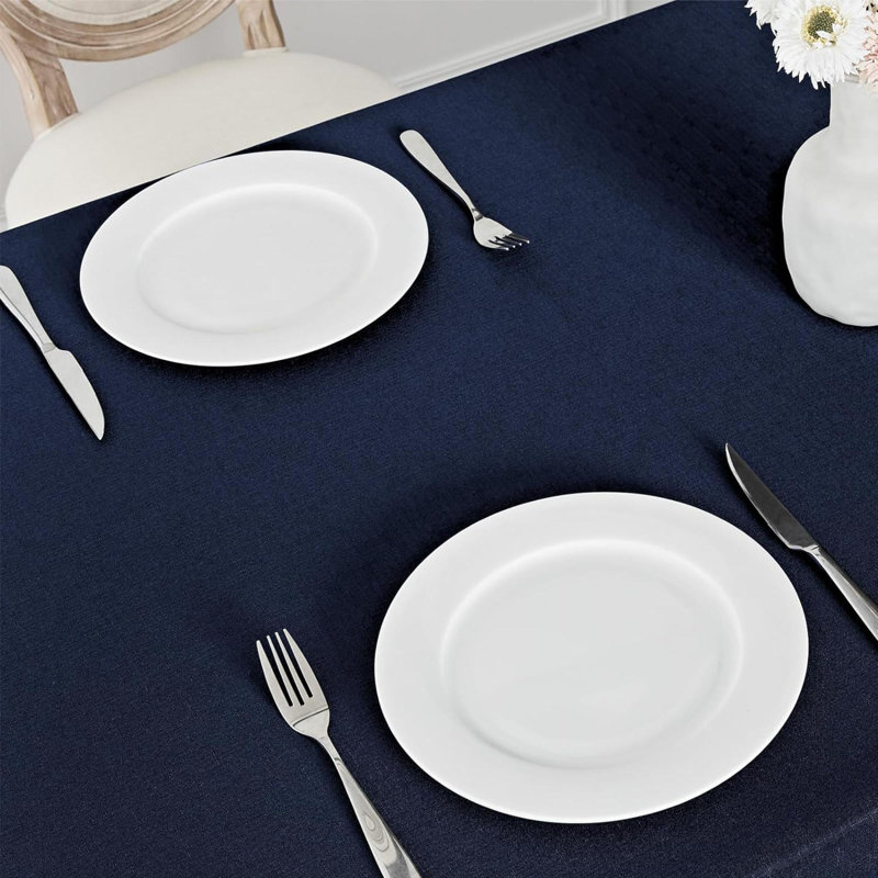 Rectangle Tablecloth Waterproof 52X70 Inch Linen Textured Table Cloth Stain And Wrinkle Resistant Washable, Decorative Fabric Table Cover For Dining, Party And Camping, Black
