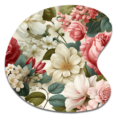 Ingle - Floral Drop Shape Assymterical Metal Wall Art