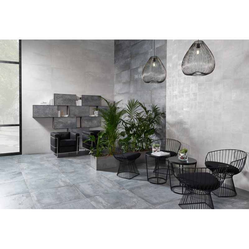 Synergy™ 16" x 47" Ceramic Patterned Tile, White