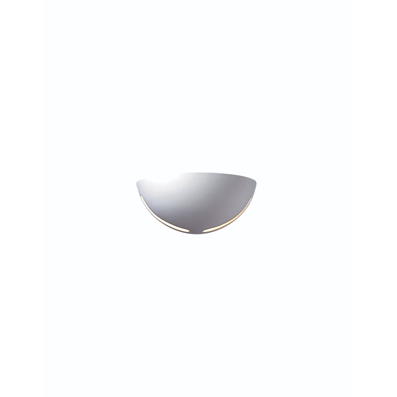 Demi-lune 1 lumière Ammadies, Incandescent, Blanc lustré, H 4,5 po x l 10,5 po x P 5 po