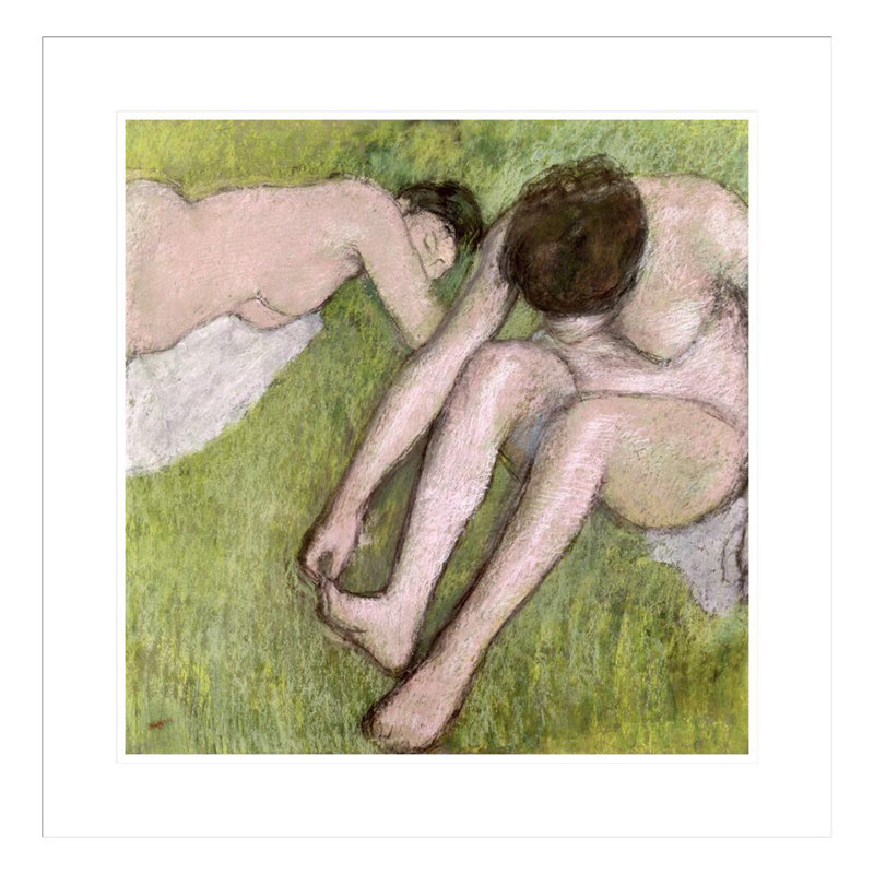 «Two Bathers on the Grass» par Edgar Degas, impression giclée encadrée, H 23,79 po x l 23,5 po