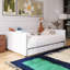 Lit de jour rembourré avec couchette en bois et taille XL-132489405