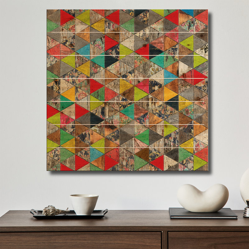 Reproduction d'art mural en bois - Western Pop Art - carré par Diego Tirigall