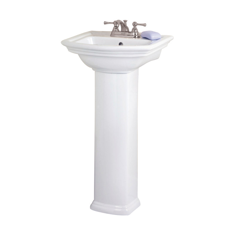 Washington Pedestal Lavatory, 4" Centers, 33.5" H x 21.25" W x 30" L
