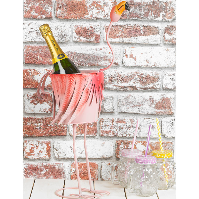 Caelynn Metal Flamingo Ice Bucket