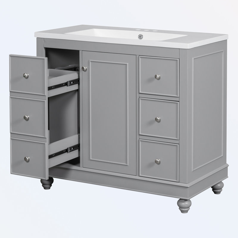 Armoire de salle de bain Chandace, Gris