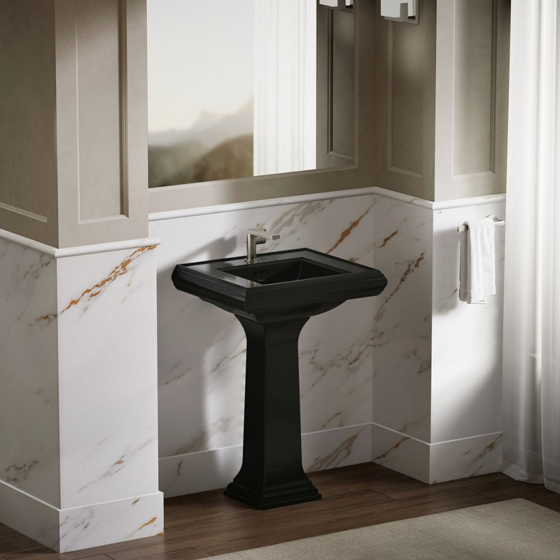 Memoirs Bathroom Sink Pedestal Only, Black 