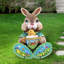 « pâques », lapin de jardin en bois
