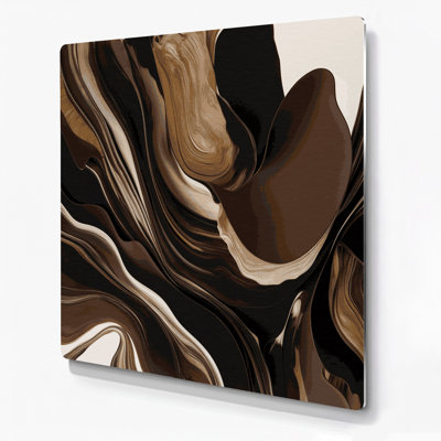 Art mural en métal brun Lyrical Abstraction 25