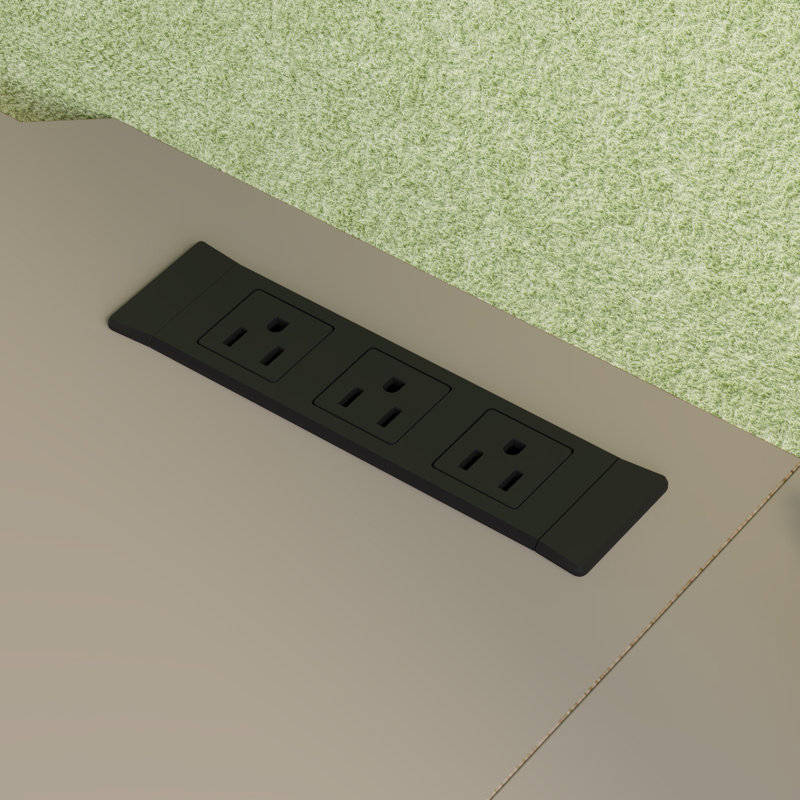 55" Height-Adjustable Standing Desk with Divider, Mouse Pad and Power Strip